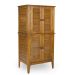 HOMESTYLES Maho 32 inch W x 22 inch D x 64 inch H Wood Golden Brown Teak Storage Cabinet