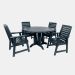 Highwood Weatherly Federal Blue 5 pc Plastic Round Outdoor Dining Set