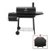 Royal Gourmet Charcoal Grill w/ Offset Smoker and Side Table in Black plus a Cover