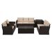 Boyel Living 6-Piece Wicker Outdoor Patio Conversation Furniture Set in Beige