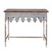 3R Studios Bungalow Lane Zinc/Brown Metal Scalloped Edge Wood Top Console Table