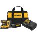 DEWALT 20-Volt MAX Lithium-Ion Cordless Brushless 4-1/2 inch x 5-1/2 inch Variable Speed Sander w/5.0 Ah Battery, Charger and Bag
