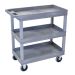 H Wilson 18 inch x 35 inch 3-Tub Shelf Utility Cart, Gray - EC111HD-G