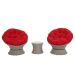 3-Piece Iron Patio Conversation Set w/ Red Cushions