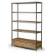 Glamour Home 70.75inch Brown/Black Metal 5-shelf Etagere Bookcase w/ Drawers