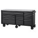 Husky Heavy-Duty 72 in. W 15-Drawer, Deep Tool Chest Mobile Workbench in Matte Black with Stainless Steel Top and Dual Locks