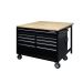 Husky 46 in. 9-Drawer Mobile Workbench with Full Length Extension Table and Legs in Black
