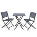 3-Piece Metal Folding Outdoor Bistro Set w/ Square Table