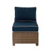 Crosley Bradenton Wicker Corner Outdoor Sectional Chair w/ Navy Cushions - KO70017WB-NV
