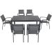 Hanover 7 pc Aluminum Outdoor Dining Set w/ 6 Sling Chairs and a 63 inch x 35 inch Dining Table