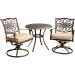Noble House La Sola Black w/ Bronze 3 pc Metal Round Outdoor Bistro Set