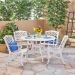 Noble House Phoenix White 5 pc Aluminum Outdoor Dining Set