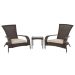 Patio Sense Coconino Mocha 3-pc Resin Wicker Patio Conversation Set with Polyester Tan Cushions