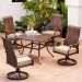 Royal Garden Rhone Valley 5-Piece Wicker Motion Outdoor Dining Set with Tan Cushions