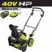 RYOBI 40V HP Brushless 18 in. Single-Stage Cordless Electric Snow Blower w/ 6.0 Ah Battery and Charger