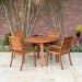Amazonia Arizona Eucalyptus Wood 5-Piece Round Patio Dining Set