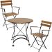 Cambridge Seasons 3 pc Aluminum Outdoor Bistro Set w/ Swivel Rockers, Table w/ Tan Cushions