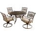 Cambridge Seasons 5 pc Aluminum Outdoor Dining Set w/ Tan Cushions w/ Four Swivel Rockers