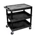 Luxor TC 32 inch 3-Shelf Utility Cart in Black - TC211-B