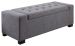 Simpli Home - Laredo Rectangular Polyester Bench Ottoman With Inner Storage - Slate Gray