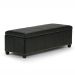 Simpli Home - Kingsley Rectangular Bonded Leather Bench Ottoman w/ Inner Storage - Midnight Black