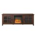 Walker Edison - Traditional Glass Door Cabinet Fireplace TV Stand for Most TVs up to 85in. - Dark Walnut