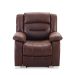 Clihome Brown PU Leather Heated Massage Chair Recliner Ergonomic Lounge Sofa with 8-Vibration Points