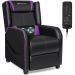 Costway Purple PU Adjustable Backrest Massage Chair