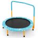 Costway 36 in. Outdoor/Indoor Light Blue Kids Trampoline Rebounder with Full Covered Handrail and Pad