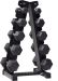 Centr 5-25 Lb Dumbbell Weight Set with Rack - Black