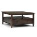 Simpli Home Warm Shaker Square Coffee Table - Tobacco Brown