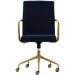 Elle Decor - Giselle Mid-Century Modern Fabric Executive Chair - Gold/Velvet Blue