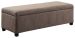 Simpli Home - Avalon Rectangular Polyester Ottoman With Inner Storage - Fawn Brown
