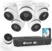 Swann Pro 4K, 8-Channel, 6-Dome Camera Indoor/Outdoor PoE Wired 4K UHD 2TB HDD NVR Security Surveillance System - White