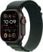 Apple Watch Ultra 2 (GPS+Cellular) 49mm Titanium Case with Dark Green Alpine Loop - Small - Black