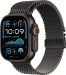 Apple Watch Ultra 2 (GPS+Cellular) 49mm Titanium Case with Black Titanium Milanese Loop - Small - Black