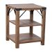 Alamont Home - 3-Tier Side Table with Metal Side Braces and Corner Caps - Rustic Oak