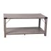 Alamont Home - 2-Tier Coffee Table with Metal Side Braces and Corner Caps - Gray Wash