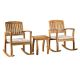  Brand Rating 4 2 5 Selma Teak 3 Piece Wood Patio Conversation Set w White Cushions