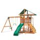 Gorilla Playsets DIY Outing III Wooden Playset with Monkey Bars, Rock Wall and Wave Slide