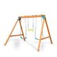 Gorilla Playsets A-Frame Wooden Swing Set with 2-Belt Swings and Ring/Trap Combo