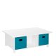 RiverRidge Home Kids White 6-Cubby Storage Activity Table w/ 2-Piece Turquoise Bins