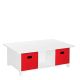 RiverRidge Home Kids White 6-Cubby Storage Activity Table w/ 2-Piece Red Bins