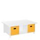 RiverRidge Home White 6-Cubby Storage Kids Activity Table w/ Golden Yellow Bins (2-Piece)