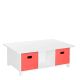 RiverRidge Home White 6-Cubby Storage Kids Activity Table w/ Coral Bins (2-Piece )