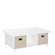 RiverRidge Home White 6-Cubby Storage Kids Activity Table w/ Taupe Bins (2-Piece)