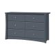 Storkcraft - 6-Drawer Crescent Gray Dresser