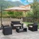 WESTIN OUTDOOR Hudson 4-pc Black Rattan Wicker Patio Conversation Set with Beige Cushions