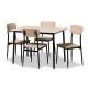 Baxton Studio Honore 5-pc Light Brown Dining Set