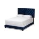 Baxton Studio Candace Navy Blue Queen Bed